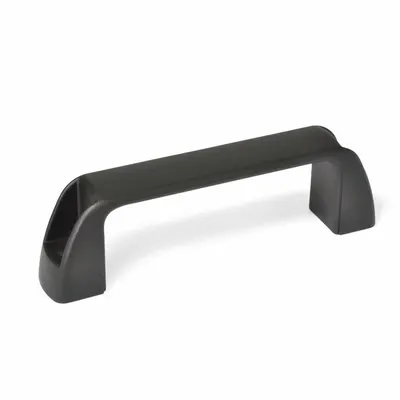 JW WINCO Pull Handle: Threaded Holes, Plastic, Black, 5/16"-18 Screw Size, 0.32 in - Standard Pull Handles