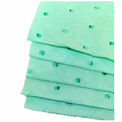 This polypropylene benchtop pad protects work surfaces from spills, drips, and debris. Its fine texture provides a non-slip surface for small parts and tools. Suitable for use in labs, assembly areas, and maintenance stations.