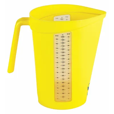 VIKAN Measuring Cup: Dry/Liquid, 67.6 fl oz Capacity, Polypropylene, Yellow - Plastic Measuring Cups