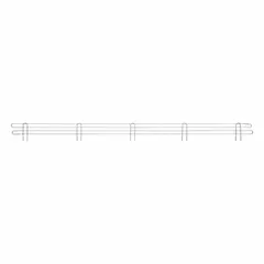 This stainless steel ledge attaches to wire shelving to create a raised edge that helps contain items and prevent spills. Measuring 72 inches in length, it is suitable for use in commercial kitchens, foodservice, and industrial storage applications. The silver finish complements standard wire shelving systems.