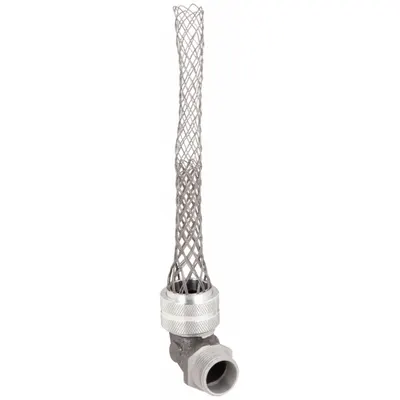 HUBBELL WIRING DEVICE-KELLEMS 90° Metallic Cord Grip with Mesh - 90° Metallic Cord Grips with Mesh