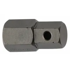 Metric hex impact bit with 3.0 mm hex head, standard length, and square drive. Impact rated for use with impact drivers in high-torque fastening applications. Sold in a 5-pack.