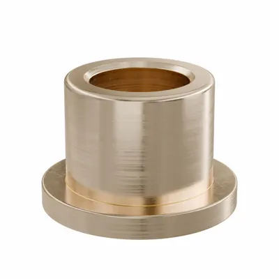 OILITE Flanged Sleeve Bearing: Bronze, SAE 841, 12 mm Bore, 18 mm OD, 16 mm Lg - Lubricated General Purpose Metallic Flanged Sleeve Bearings