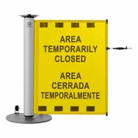 Single Mobile Stand: 40 in Post Ht, 11 1/2 ft Belt Lg, Yellow, 1 No. of Posts, Message (MPN ZPS-SPP-Y)