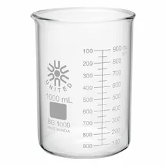 Low Form Glass Beaker, 1000 mL, Type I Borosilicate Glass
