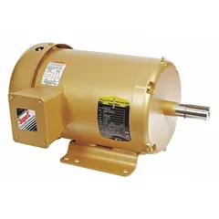 Totally enclosed fan-cooled (TEFC) 3-phase AC motor with rigid base mounting. Rated 5 hp, 3470 RPM at 60 Hz, 230/460V AC, full load current 11.8/5.9 A. Suitable for continuous-duty industrial applications such as pumps, fans, conveyors, and compressors.