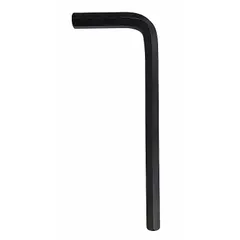 L-shaped hex key with two tips, SAE type, 3/16 in tip size. Short length. Made from alloy steel with black oxide finish. Used for turning hex socket fasteners in assembly, maintenance, and repair tasks.