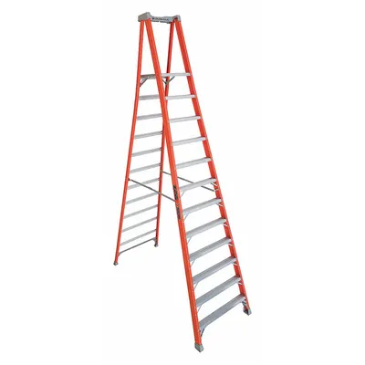 LOUISVILLE LADDER FXP1712 12 ft Fiberglass Podium Stepladder, 300 lb Capacity - General Purpose Podium Stepladders