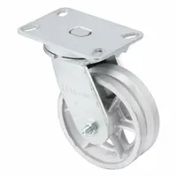 APPROVED VENDOR Plate Caster: Swivel, Iron, 6 in Wheel Dia, 2 in Wheel Wd, 8 in Mounting Ht, Slot (MPN P23S-C060R-16-VG1)