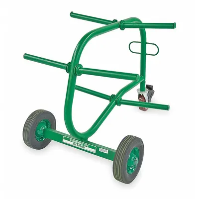 GREENLEE Wire-Spool Dispensing Cart: 1,250 lb Load Capacity, Green, 6 Spindles - Open-Spindle-Style Wire-Spool Dispensing Carts