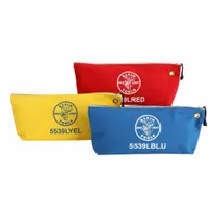 KLEIN TOOLS Tool Bag: 18 in W x 3 1/2 in D x 8 in H, Blue/Red/Yellow, Canvas, 1 Inside Pockets, 3 PK (MPN 5539LCPAK)