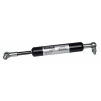 Steel industrial shock absorber with 30.12-inch extended length. Used to dampen motion and absorb impact in machinery, material handling systems, and automation equipment