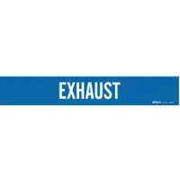 Pipe Marker: Exhaust, Blue, White, Fits 2 1/2 to 7 7/8 in Pipe O.D., 1 Pipe Markers, Without Arrows (MPN 7354-1)