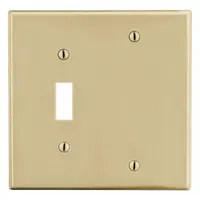 HUBBELL Wall Plate: Combo, 2 Gang, Ivory, Std Size (MPN P113I)