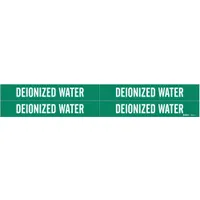 Pipe Marker: Deionized Water, Green, White, Fits 3/4 to 2 3/8 in Pipe O.D., 4 Pipe Markers (MPN 7073-4)