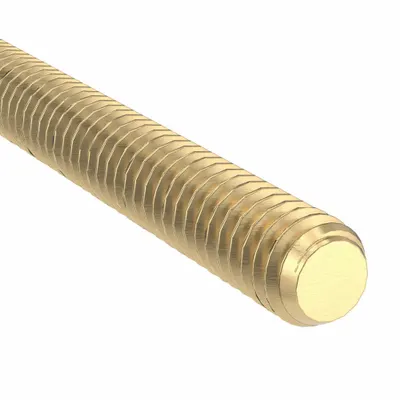 ACME Screw: 5/8"-8 Thread Size, 6 ft Lg, Brass, Plain (MPN RODBS588) - Acme Fully-Threaded Rods & Studs