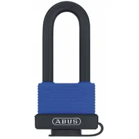 ABUS Padlock: Brass, Unfinished, Blue, Long Shackle, Stainless Steel, 2 1/2 in Vert Clearance (MPN 70IBHB/45 MK KD)