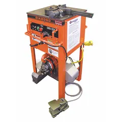 Stationary corded rebar cutter and bender for concrete reinforcement and construction applications. Cuts rebar up to #6 size and bends up to #7 size. Operates on 120V AC or 115V AC power. Tool weight is 250 lb.