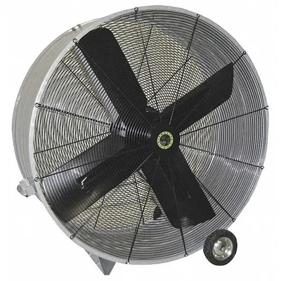 AIRMASTER Cooling Fan: 48 in Blade Dia, 115V AC, Mobile, 1 hp, Belt Drive - Standard Industrial Floor Fans