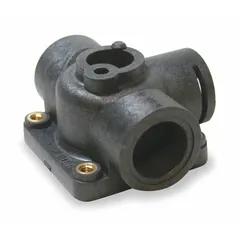 Right-hand valve body for institutional toilet flush valves, compatible with Air-Trol series. Constructed of Noryl material in black. Overall height 2-3/8 in, overall width 2-1/8 in. Used as a replacement part in commercial restroom systems.