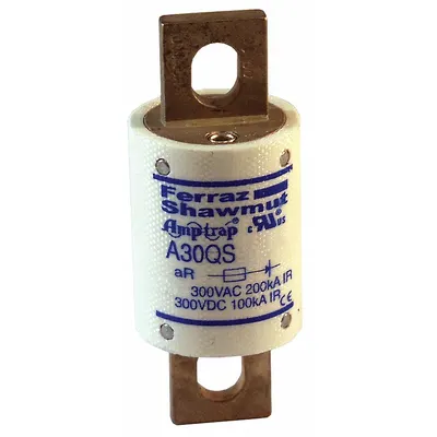 MERSEN Semiconductor Fuse: A30QS Series, Fast-Acting, 90 A, 300 V AC - Fast-Acting Bolt-On Fuses