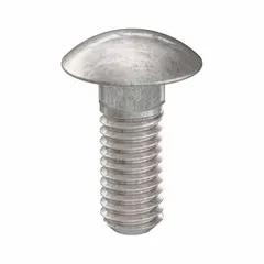 Square neck carriage bolt made from 18-8 stainless steel with a plain finish. Thread size 5/16"-18, length 7/8 inch. Supplied in a pack of 100. Used in metal-to-wood or metal-to-metal fastening where a smooth, domed head is required, such as machinery guards and structural assemblies.