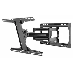 Steel fixed wall mount for flat-panel televisions. Accommodates screens from 39 to 90 inches and supports up to 150 lb. Gloss black finish. Includes mounting hardware for installation.