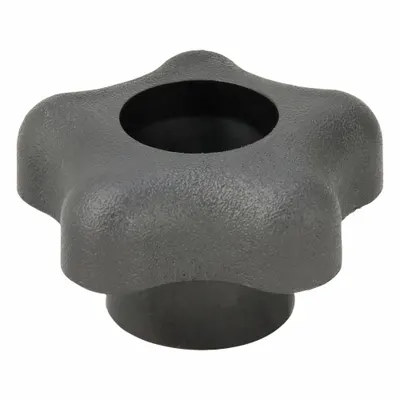 INNOVATIVE COMPONENTS Hand Knob: 5 Point, Plastic w/ Steel Thread, 1/4"-20 Thread - 5-Arm Knobs with Threaded Through-Hole