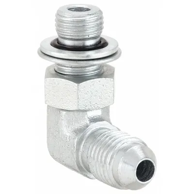 ADAPTALL Hydraulic Hose Adapter: 1/4 in x 12 mm Fitting Size, Male x Male, Metric x JIC - NPTF-to-NPTF Steel Hydraulic Hose Adapters