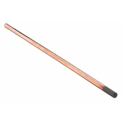 Copper-coated arc gouging electrodes with pointed tip for efficient metal removal and gouging. Each electrode measures 3/16 in diameter by 12 in length, rated at 250 A with DCEP polarity. Suitable for removing welds, cutting grooves, and cleaning castings in fabrication and repair work. Sold in a 10-pack.