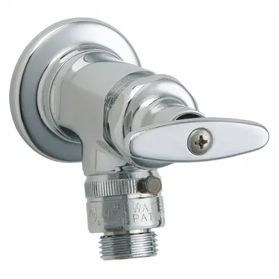 CHICAGO FAUCETS Inside Sill Fitting: Tee, Brass, Polished Chrome, Metal, NPT - Inside Sillcocks