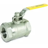 SHARPE Manual Two-Way Ball Valve: 1 1/2 in, Stainless Steel, Straight Valve Body, FNPT x FNPT, PTFE (MPN 4353011420)