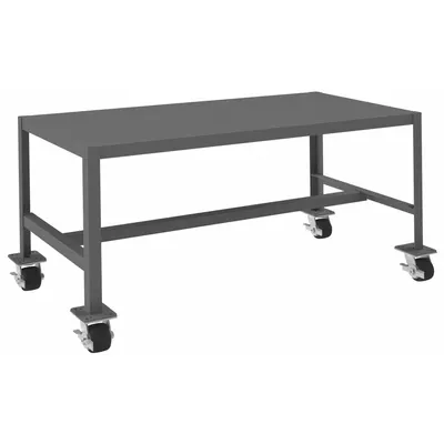 DURHAM MFG Work Table: Fixed Ht, Steel, 48 in x 24 in - Steel-Top Mobile Worktables