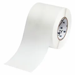 Paper label roll with inkjet print-receptive and water-dissolvable properties, designed for temporary labeling in industrial environments. Suitable for applications where labels must be removed by water exposure, such as cleaning or processing. Compatible with THT 3" Core Printers.