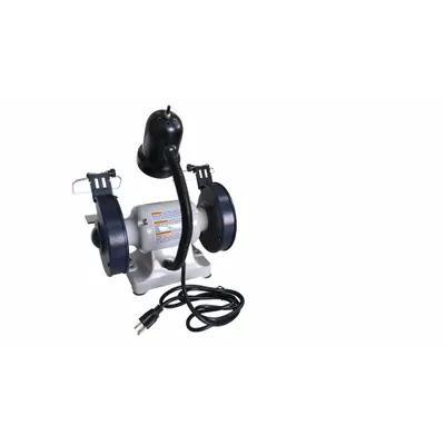 Dayton Bench Grinder: Fixed Speed, 1/3 hp, 6 in Max Wheel Dia, 3,450 RPM - Fixed-Speed Bench Grinders with Task Light