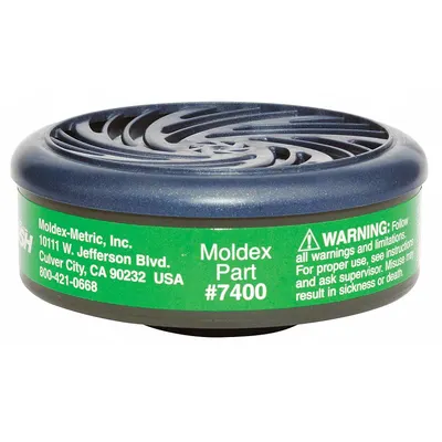 MOLDEX Cartridge: Ammonia (AM)/Methylamine (MA), Green Color, Bayonet, Air Purifying Respirator - Moldex 7000, 7800, or 9000 Reusable Respirators Compatible Filters & Cartridges