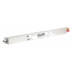 Instant start electronic fluorescent ballast for 120V AC operation. Supports 1, 2, 3, or 4 F36T12 lamps. Overall length 19-1/4 inches. Suitable for commercial and industrial lighting fixtures.