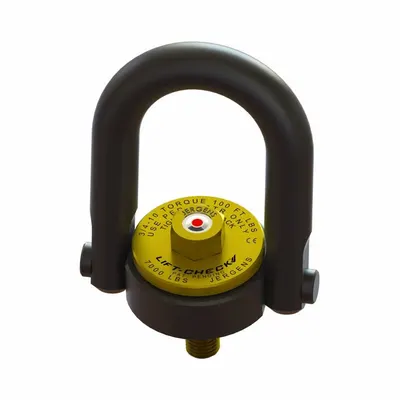 JERGENS Hoist Ring: Pivot/Swivel, w/Indicator, 5/8"-11, Max. 4,000 lb - Force-Indicating Pivot & Rotate Hoist Rings