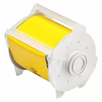 Continuous Label Stock: 4 1/4 in x 25 ft, Polyester, Yellow (Gloss), Outdoor (MPN 76688)