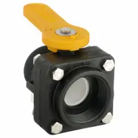BANJO Manual Two-Way Ball Valve: 2 in, Polypropylene, Straight, MNPT x FNPT, Two-Piece, Lever (MPN VSMT200)