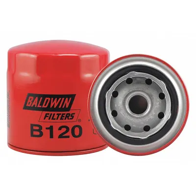 BALDWIN FILTERS Oil Filter: B120, 3/4"-16 Thread Size, 3 7/8 in Overall Ht - Spin-On Oil Filters