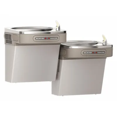 ELKAY Bi-Level Drinking Fountain: On-Wall, 25 5/16 in Ht, Sensor, 8 gph @ 50°F - On-Wall Two-Level Drinking Fountains