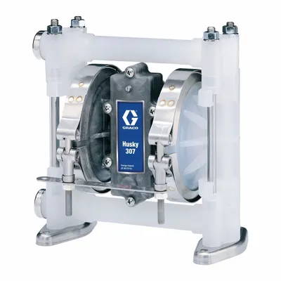GRACO Diaphragm Pump: Polypropylene Body, 3/8 in, NPT Connection, 6.5 gpm - Polypropylene Housing AODD Pumps
