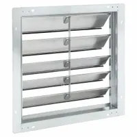 21"H-W 6"L Aluminum Wall Backdraft Dampr: For 18 in Fan, Single Panel, 21 in H, 21 in W, 2 1/4 in D (MPN 2C521)