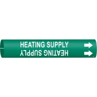 Pipe Marker: Heating Supply, Green, White, Fits 2 1/2 to 3 7/8 in Pipe O.D., 1 Pipe Markers (MPN 4326-C)