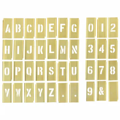 SKILCRAFT Brass Interlocking Stencil Set - Brass Interlocking Stencil Sets