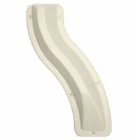 This tapered door knob protector shields walls and doors from impact damage in high-traffic areas. Made of PETG with an eggshell color and white finish. Dimensions: 9 in length, 17-1/2 in width, 3-5/8 in projection