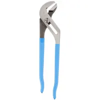 Tongue and Groove Plier: Flat, Groove Joint, 2 1/4 in Max Jaw Opening, 12 in Overall Lg, Serrated (MPN 440)