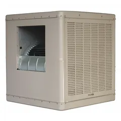 Multiple-inlet ducted evaporative cooler for residential or light commercial use. Measures 42 7/16 in x 39 in x 39 in. Covers 1,000 sq ft to 1,800 sq ft. Drive package not included.