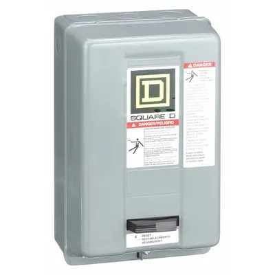 SQUARE D Magnetic Motor Starter: Non-Reversing, 3 Poles, NEMA Size 00, 9 A - Enclosed Non-Reversing Starters with Thermal Overloads